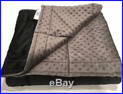 Ultra Soft Breathable Grey Minky Weighted Sensory Blanket -13lb 48x70 in