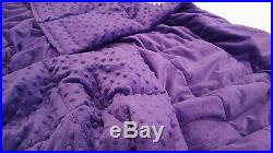 Ultra Soft Breathable Purple Minky Weighted Sensory Blanket 13lb 48x70 in