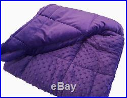 Ultra Soft Breathable Purple Minky Weighted Sensory Blanket 13lb 48x70 in