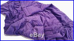 Ultra Soft Breathable Purple Minky Weighted Sensory Blanket 20lb 48x70