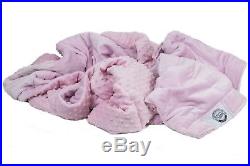 Ultra Soft Premium Pink Chenille & Minky Weighted Sensory Blanket -10lb 42x54 in