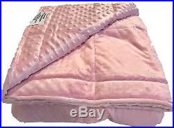Ultra Soft Premium Pink Chenille & Minky Weighted Sensory Blanket -13lb 48x70 in