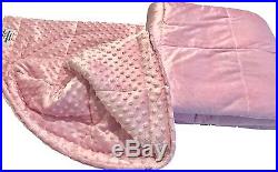 Ultra Soft Premium Pink Chenille & Minky Weighted Sensory Blanket -20lb 48x70 in