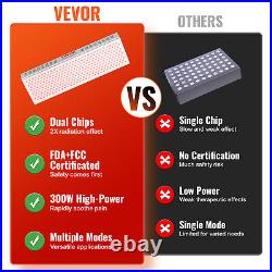 VEVOR Red Light Therapy for Whole Body 300 Dual-Chip LEDs 660nm & 850nm Light