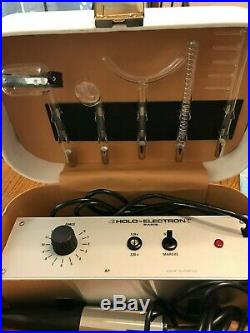 Vintage Holo Electron Trianon Violet Ray 5 Wand Therapy Machine In Case