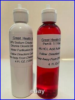 Water Purification & Disinfectant Solution Chlorite HCl + NaClO2 10 Sets 80 ozs
