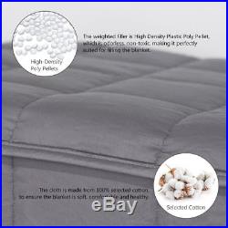 Weighted Blanket Heavy Sensory Cotton Blanket For Adult Gray 48x72-12/15lbs