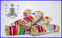 Wholesale deal 100X Wands 7 Chakra Cali White Sage Smudge Stick 3-4 inches long