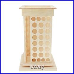 Wood Rotating Essential Oil Bottle Holder Classification Display Stand Rack
