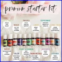 Young Living 12 Essential Oils Lot & Diffuser Premium Starter Kit Bundle