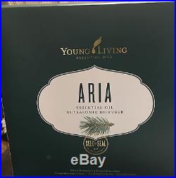 Young Living ARIA Essential Oil Diffuser withRemote Light/Sound, Glass/Wood NEW