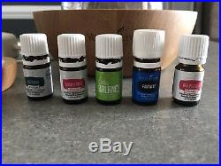 Young Living Aria Essential Oil Diffuser PRE-OWNED excellent condition 5 Oils