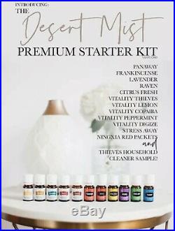 Young Living Essential Oils Premium Starter Kit with Desert Mist Diffuser
