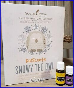 Young Living Snowy the Owl Diffuser SleepyIze Oil and KidPower Oil NEW SEALED