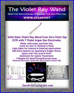 Zero Point Zap's Tesla Electrotherapy Violet Ray Wand with Support